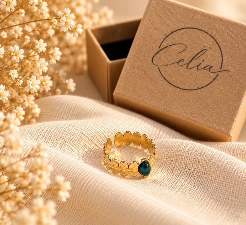 Anillo piedra central