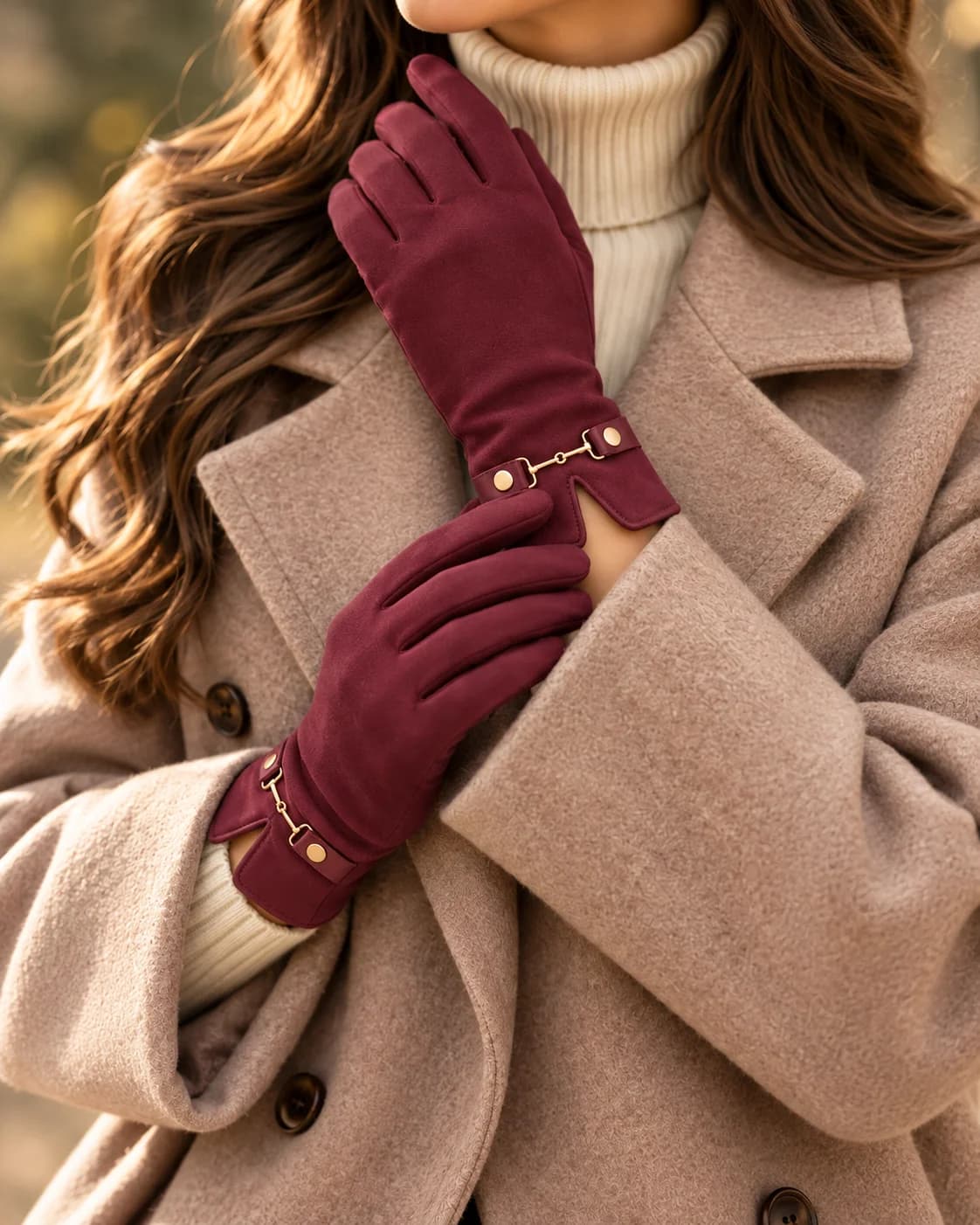 Guantes burdeos